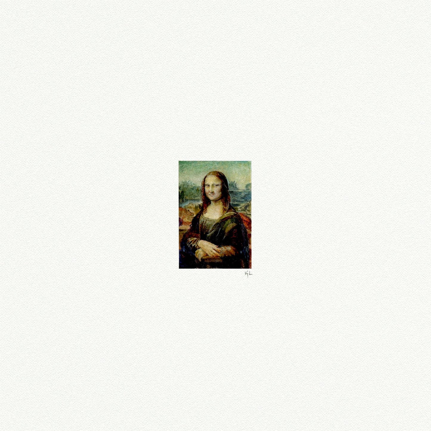 Mona Lisa Miniature Watercolor Print