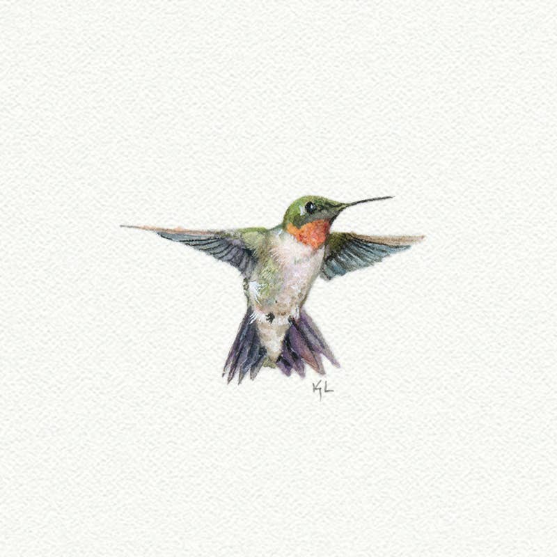 Hummingbird Miniature Watercolor Print