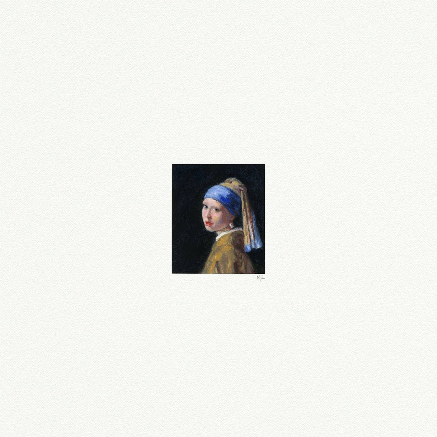 Girl With A Pearl Earring Miniature Watercolor Print