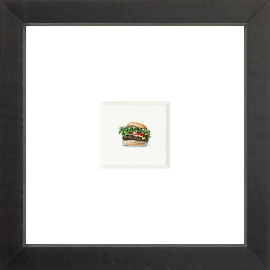 Cheeseburger Miniature Watercolor Print