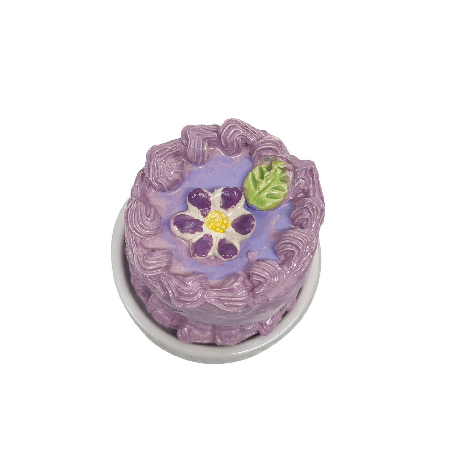 Purple Petite Cake With Purple Flower On Pedestal 02