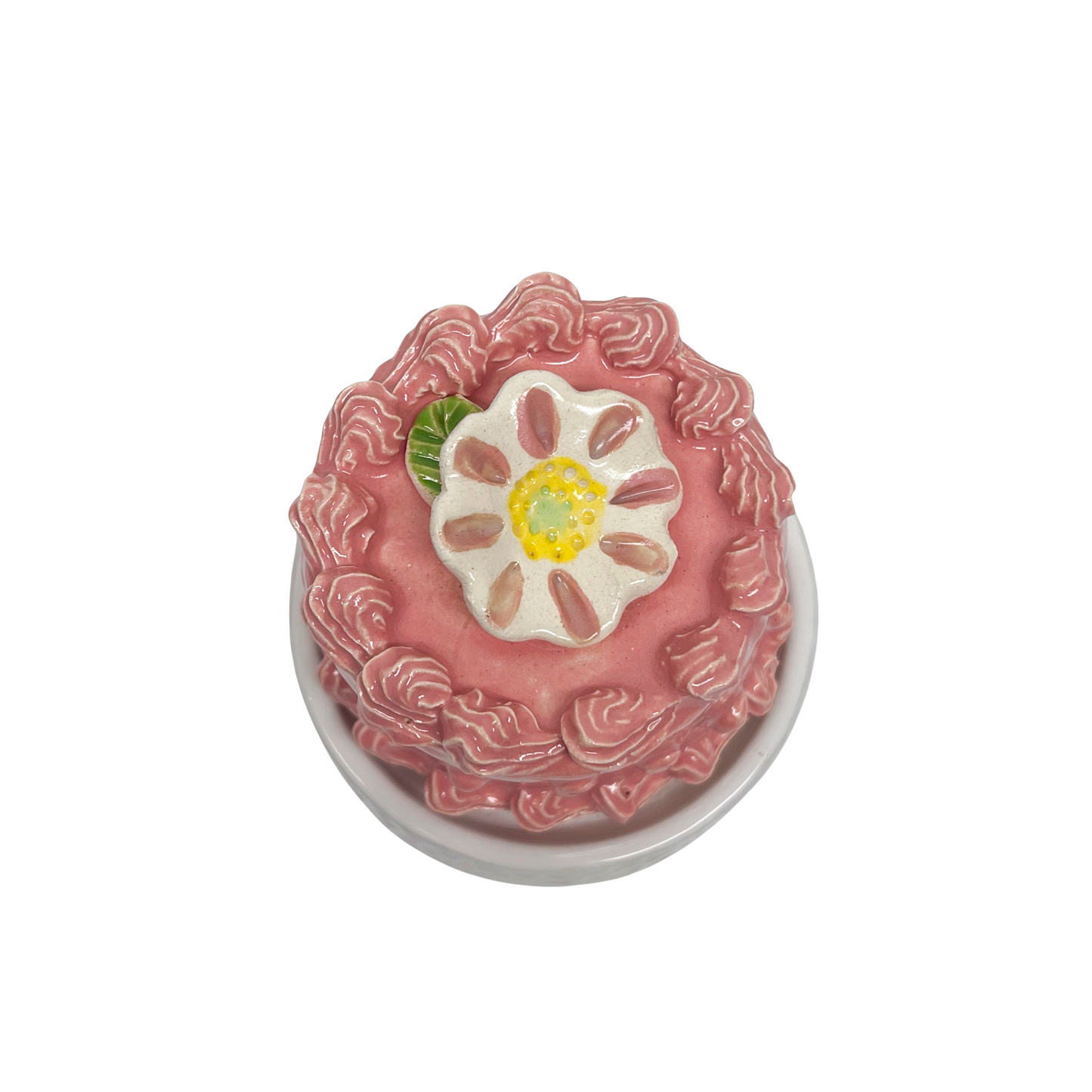 Pink Petite Cake With Pink Flower On Pedestal 03