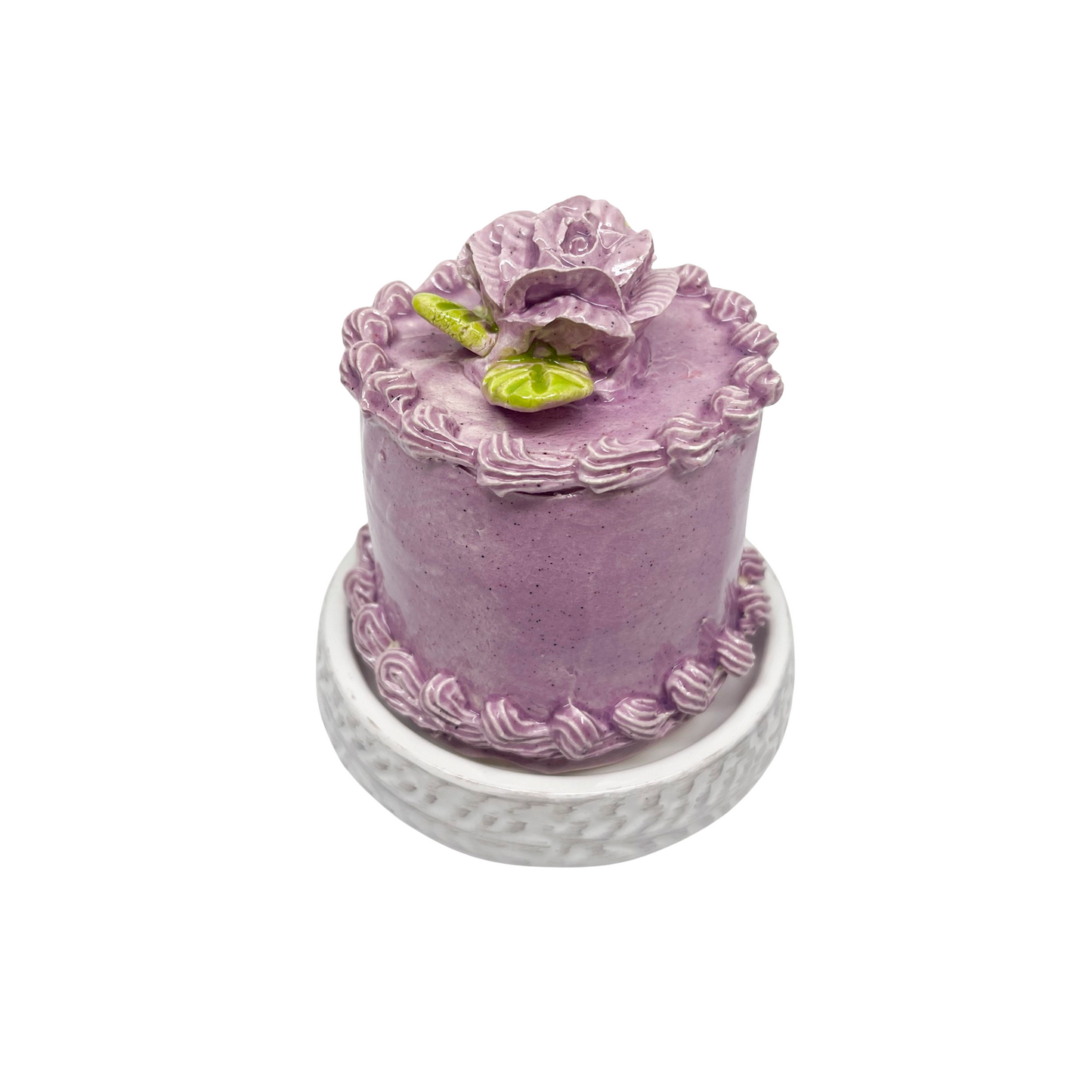 Purple Petite Cake With Purple Flower On Pedestal 06