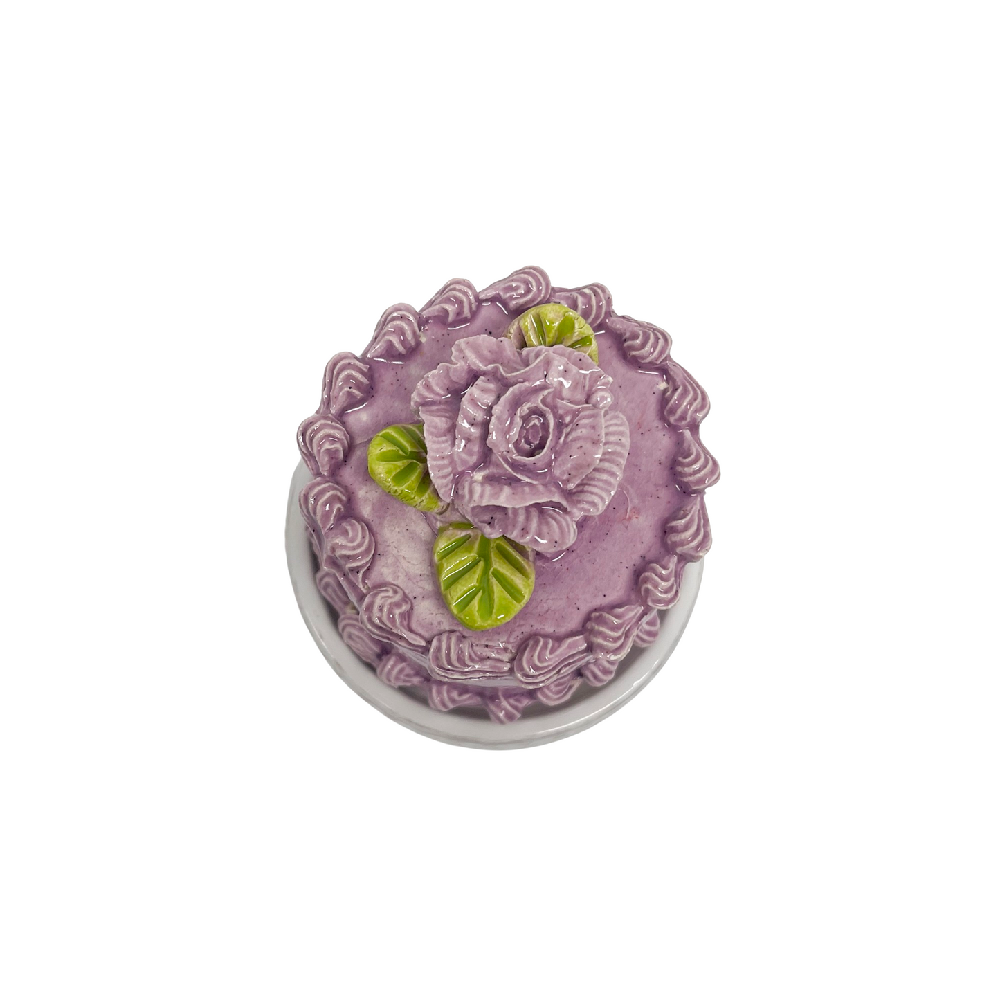 Purple Petite Cake With Purple Flower On Pedestal 06