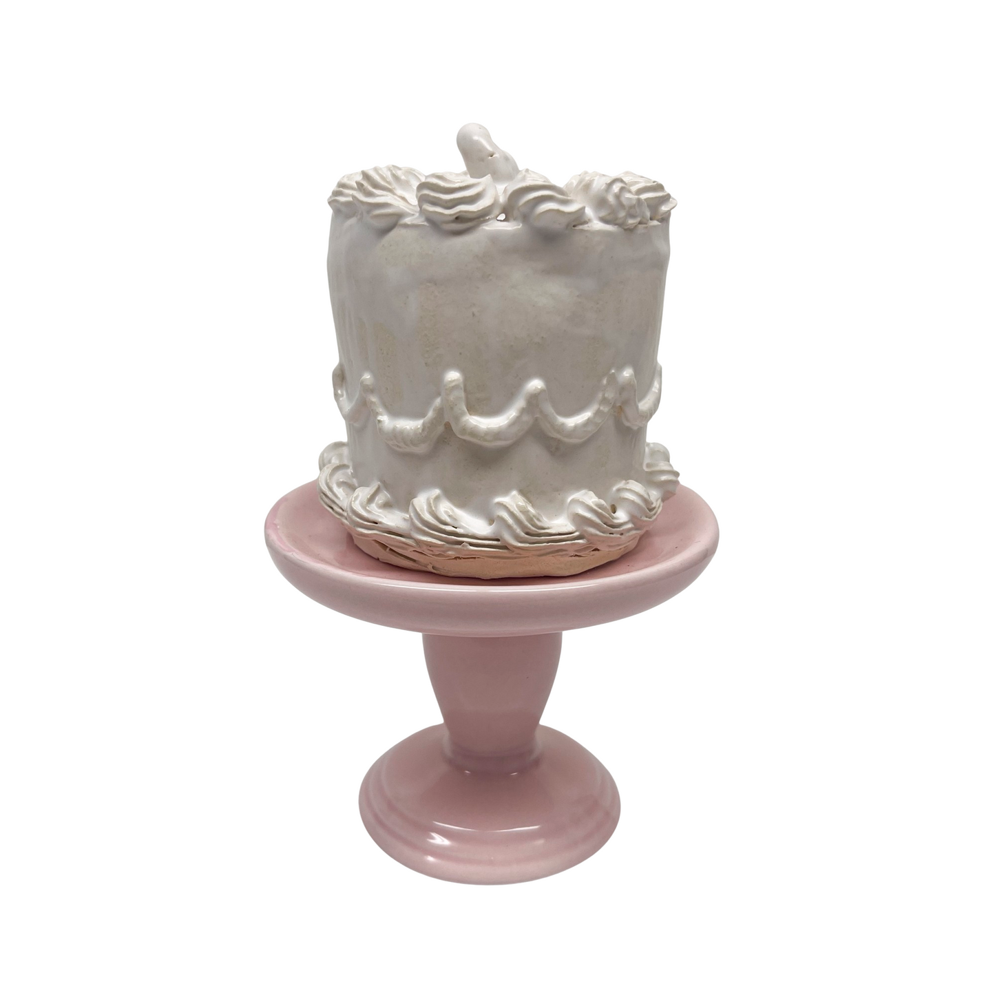 White Petite Cake On Pedestal 07