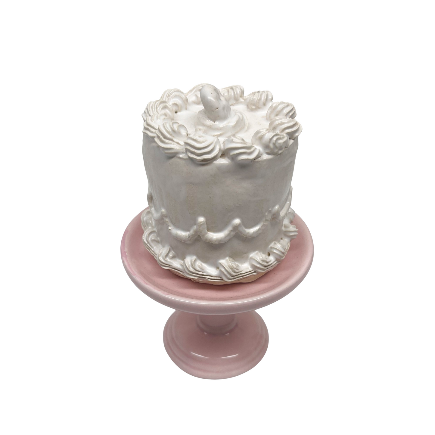 White Petite Cake On Pedestal 07