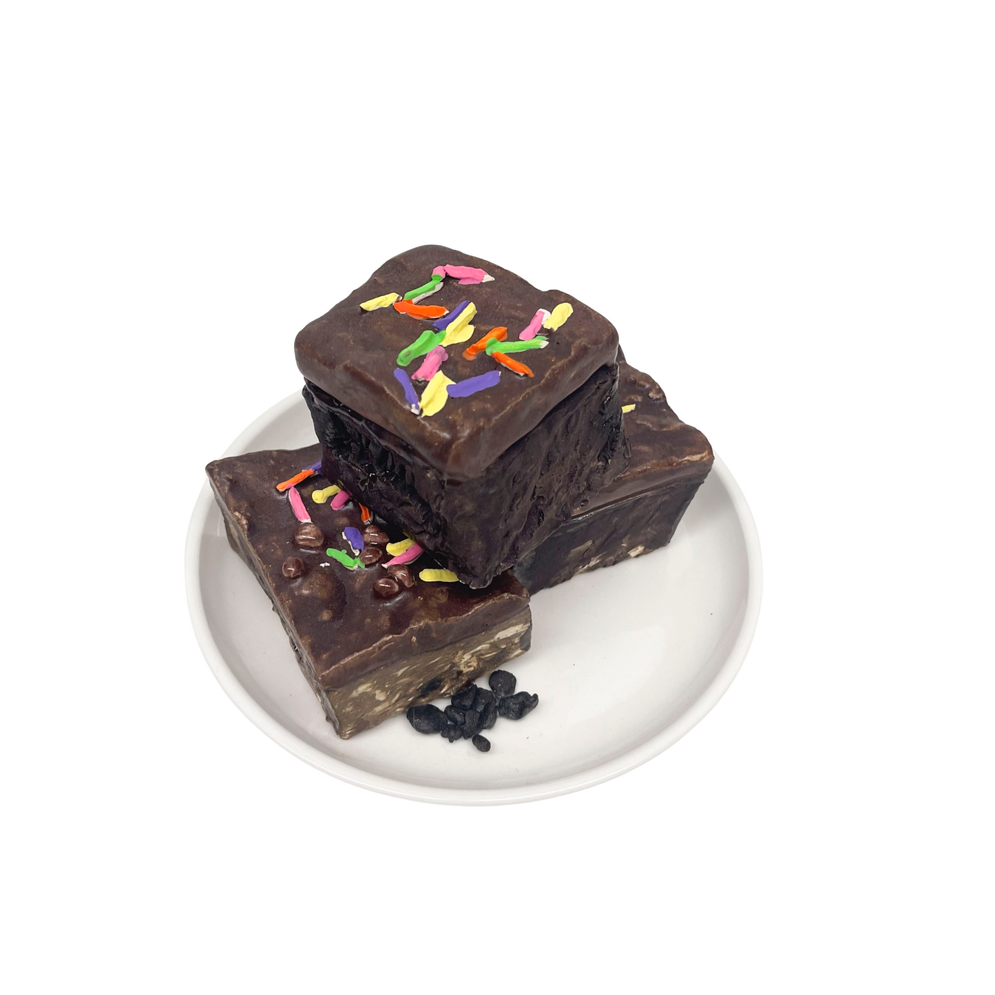 Three Plated Brownies With Sprinkles 30