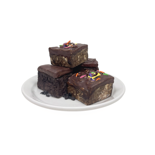 Four Plated Brownies with Sprinkles 36