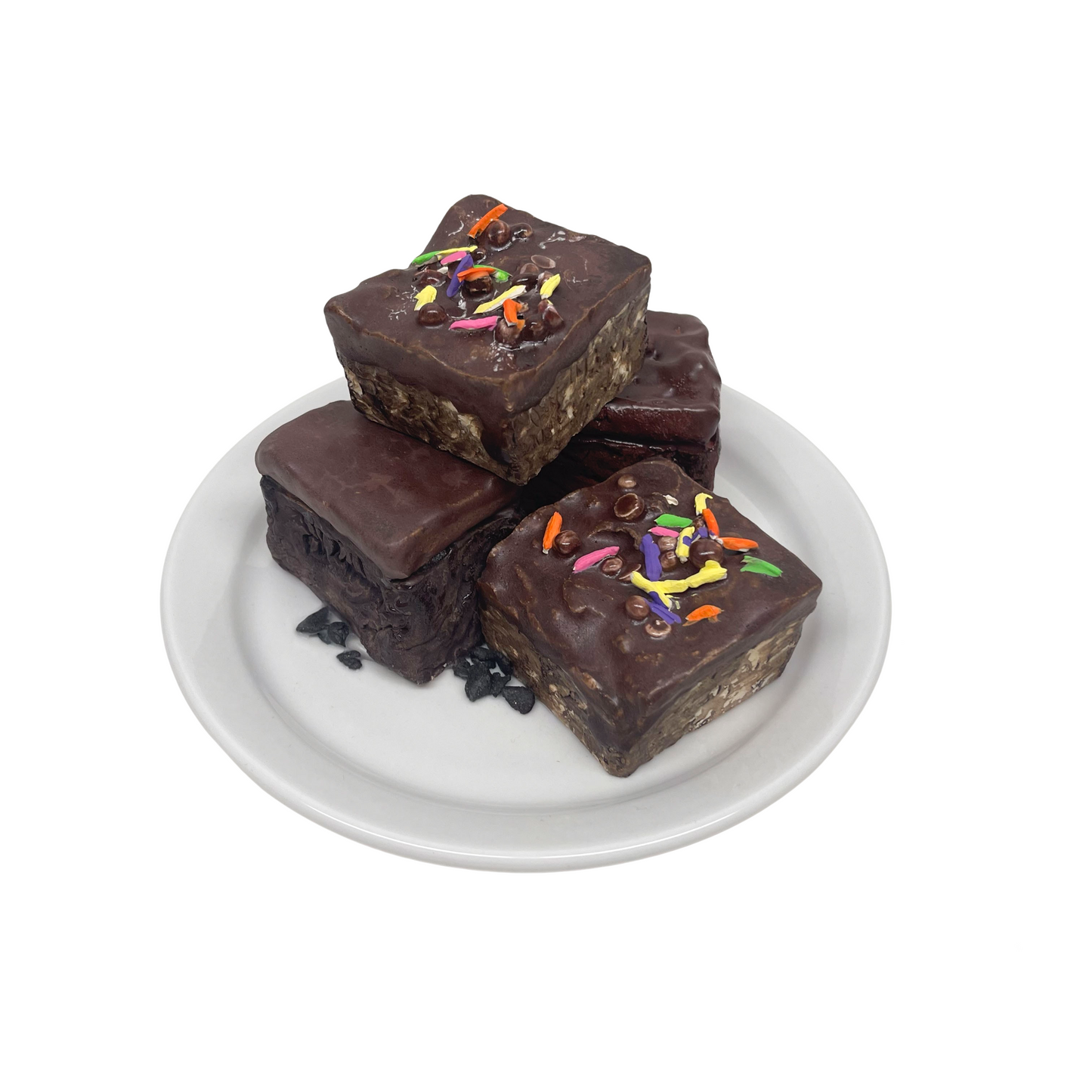 Four Plated Brownies with Sprinkles 36