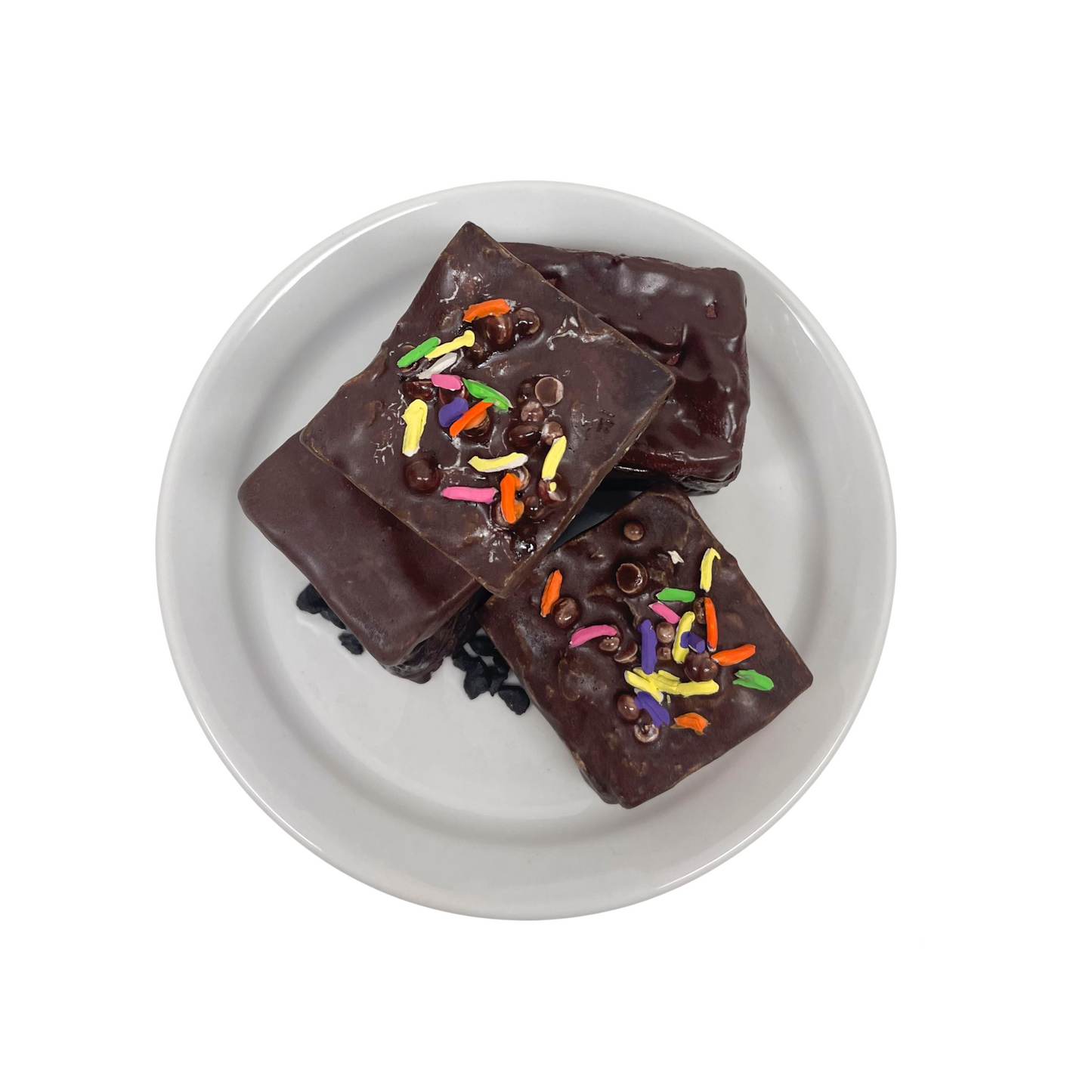 Four Plated Brownies with Sprinkles 36