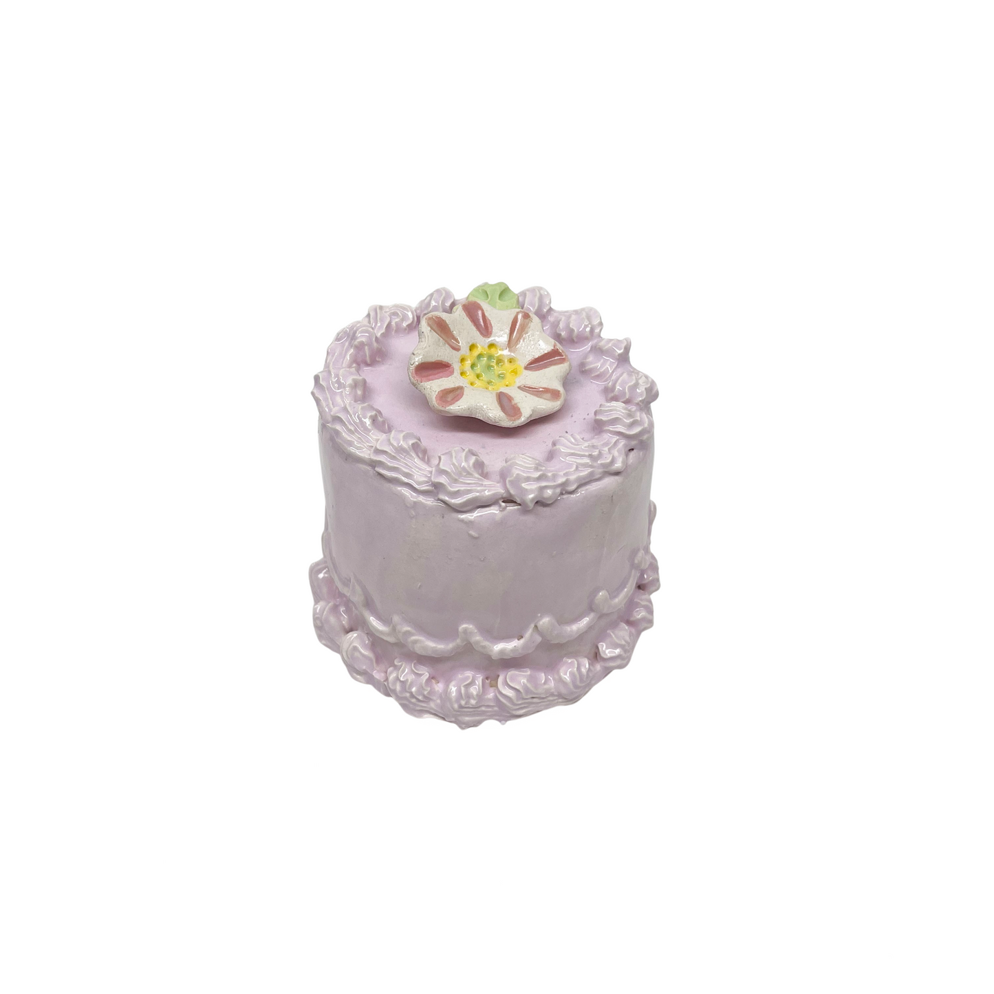 Light Pink Petite Cake With Flower 55