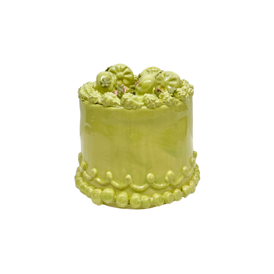 Chartreuse Shamrock Cake With Pink Sprinkles 15