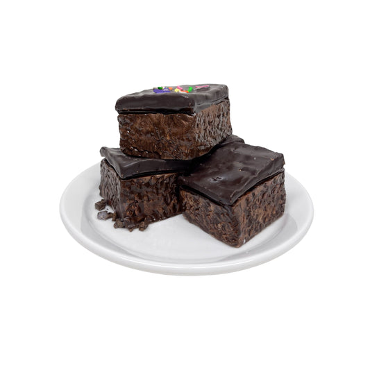 Four Plated Brownies with Sprinkles 8