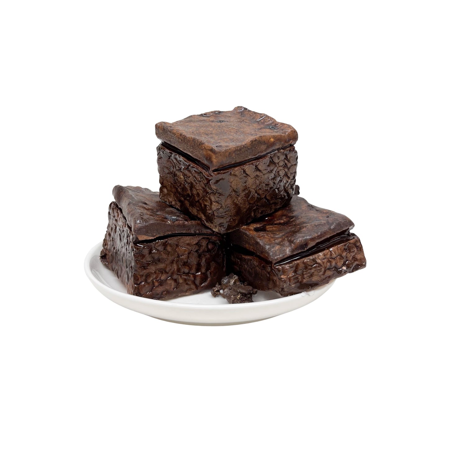 Four Plated Plain Brownies 6