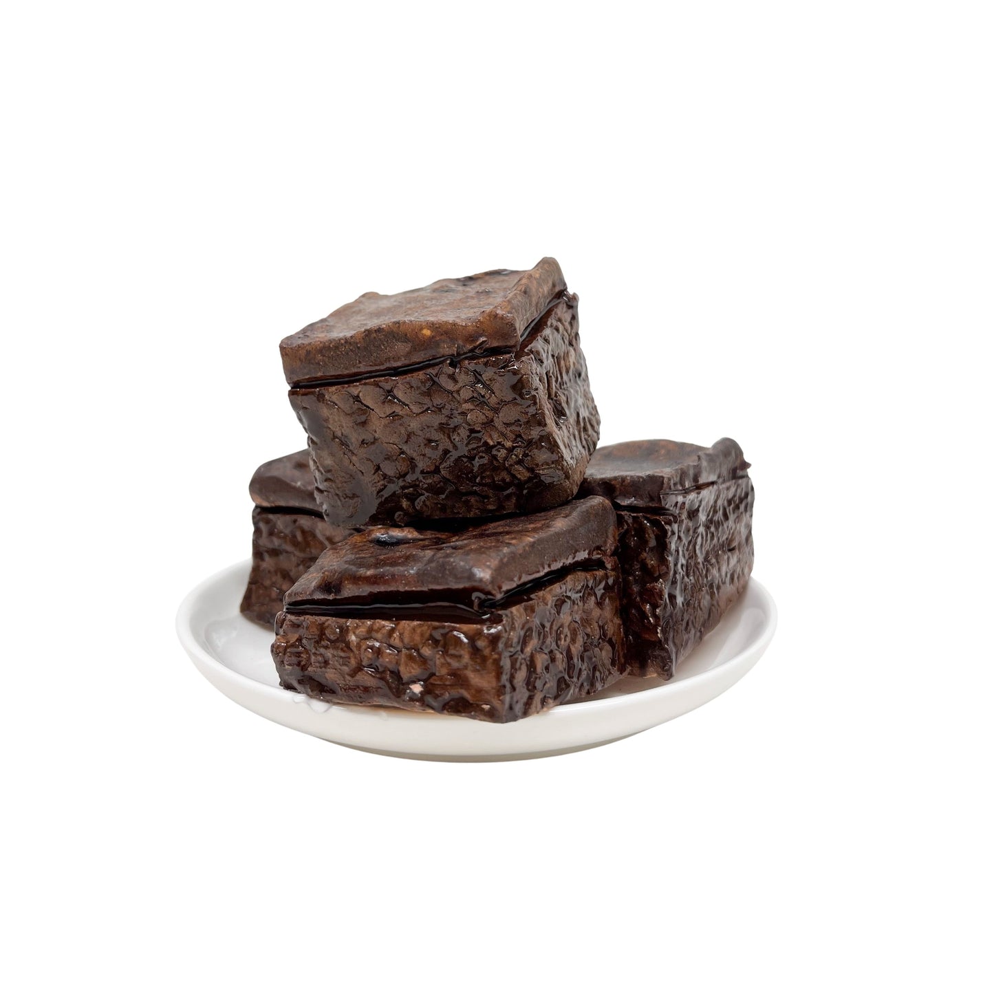 Four Plated Plain Brownies 6