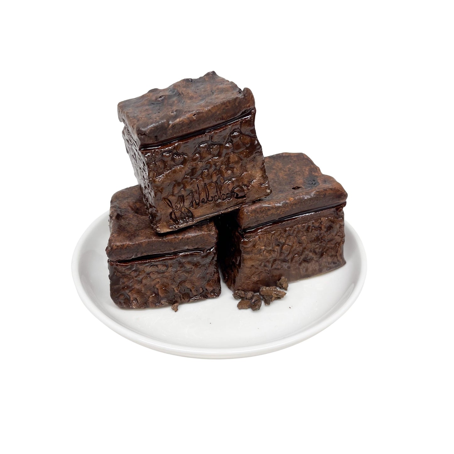 Three Plated Plain Brownies 4