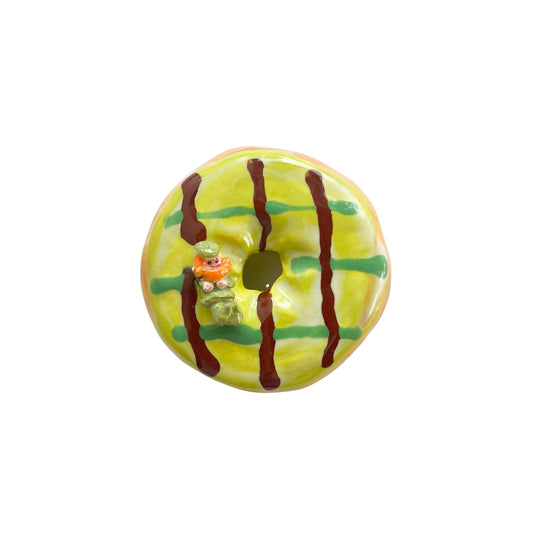 Plaid Donut with Mini Leprechaun