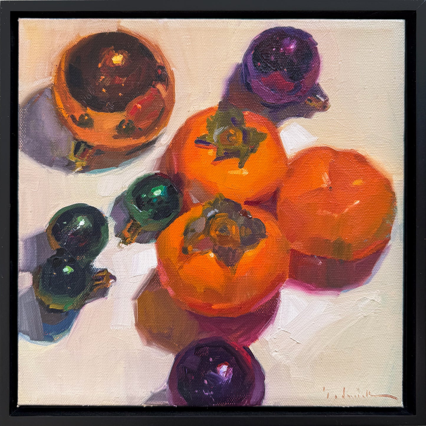 Persimmons, Green And Purple