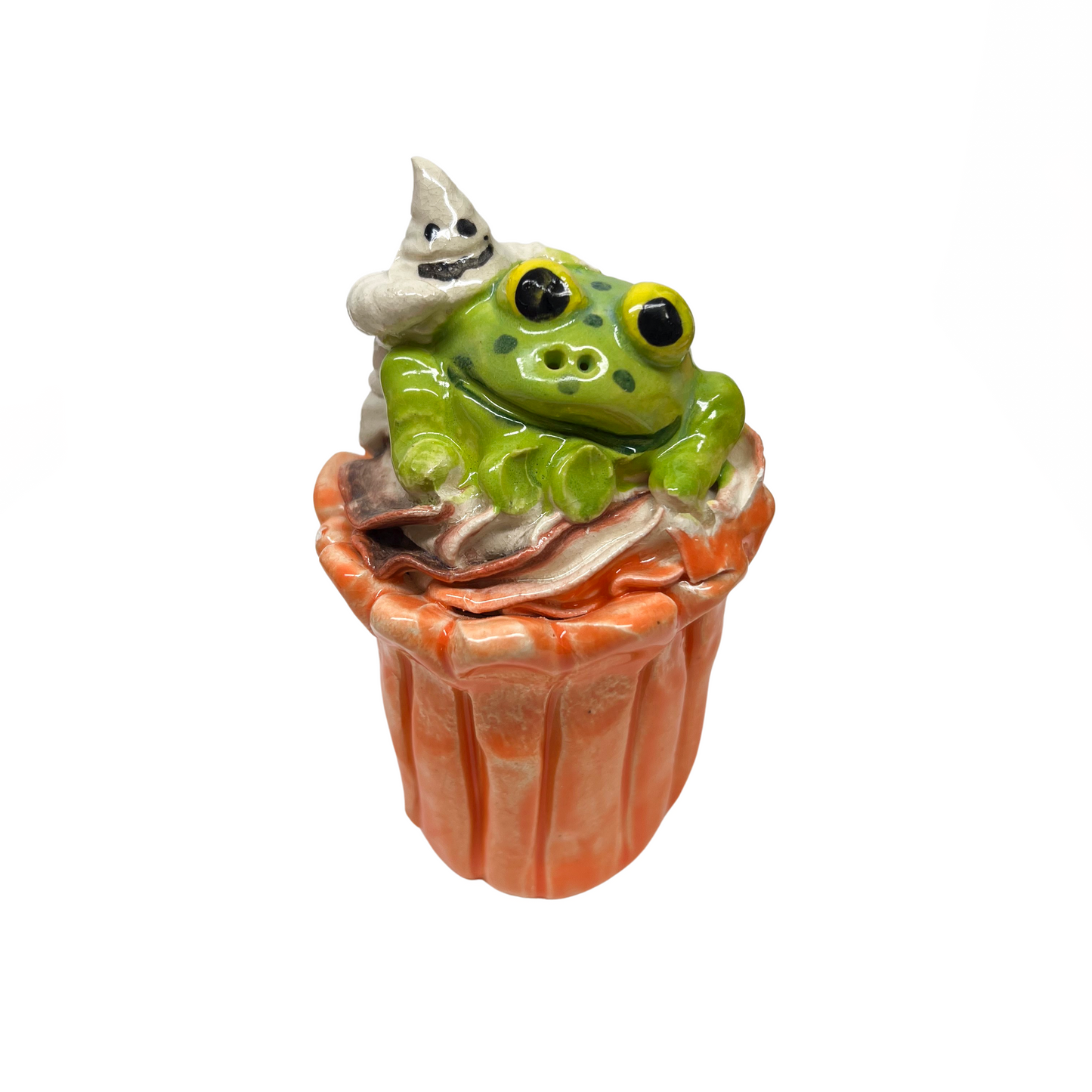 Frog And Ghost Cupcake