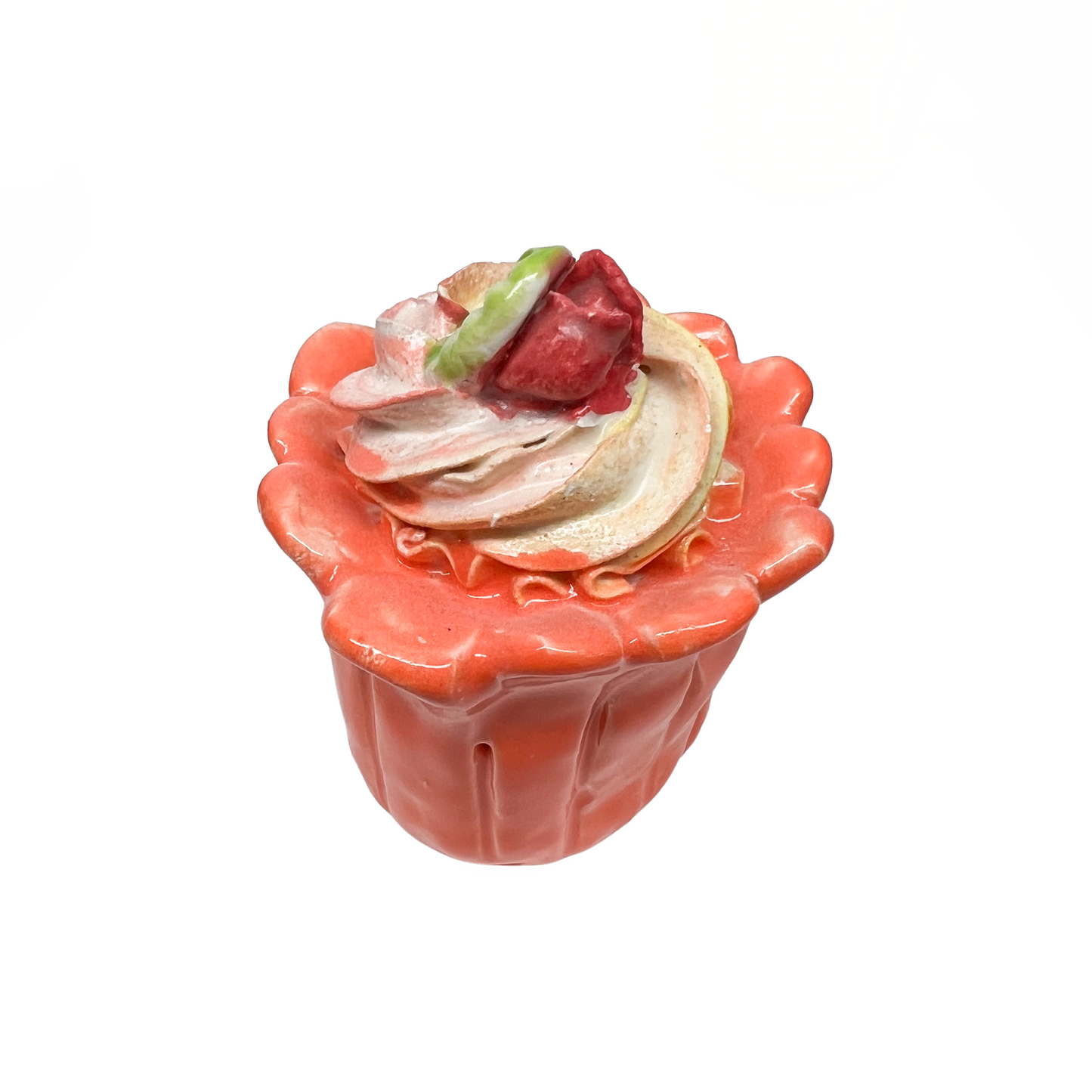 Orange Swirl Cupcake With Rose