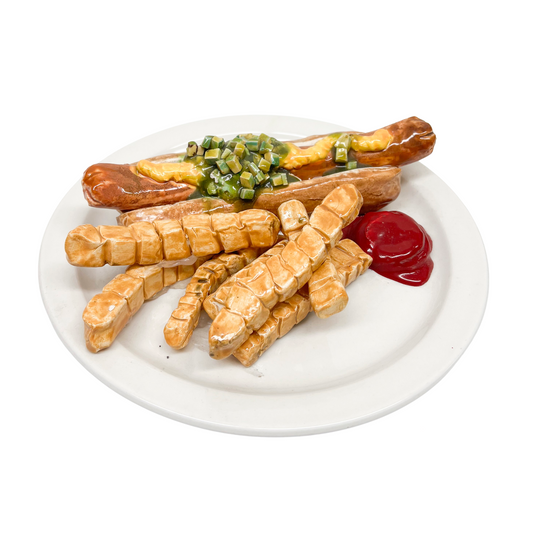 Plated Hot Dog With Fries 25