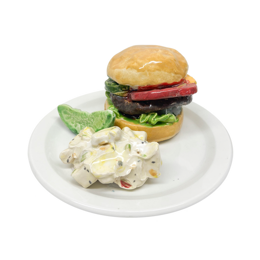 Hamburger With Potato Salad Plate 29