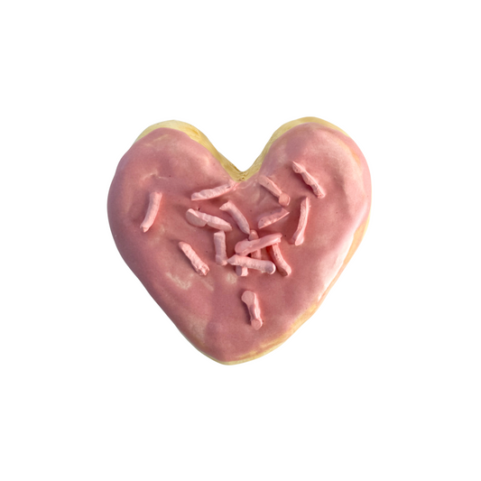 Strawberry Heart Donut With Sprinkles