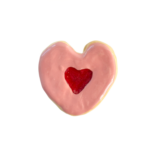 Strawberry Heart Donut With Cherry Filling