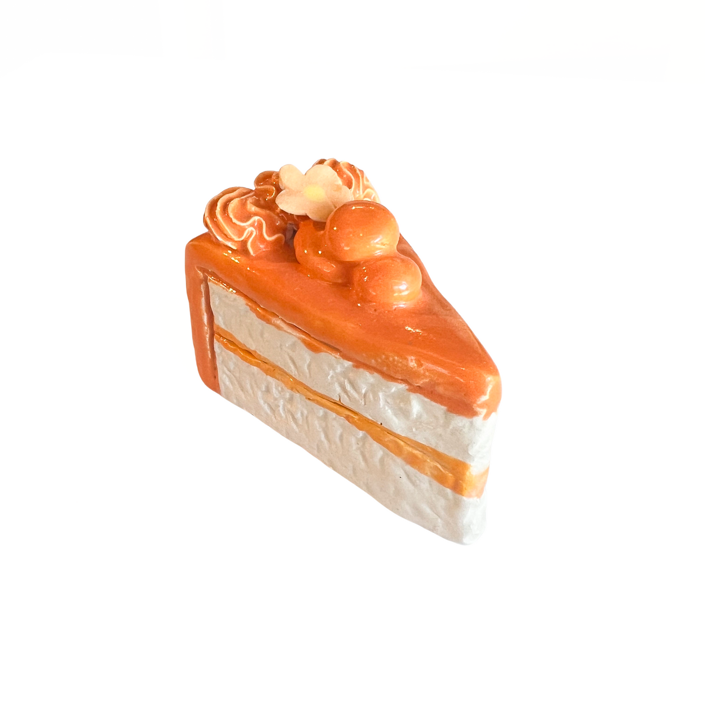 Orange Cake Slice With Flower I