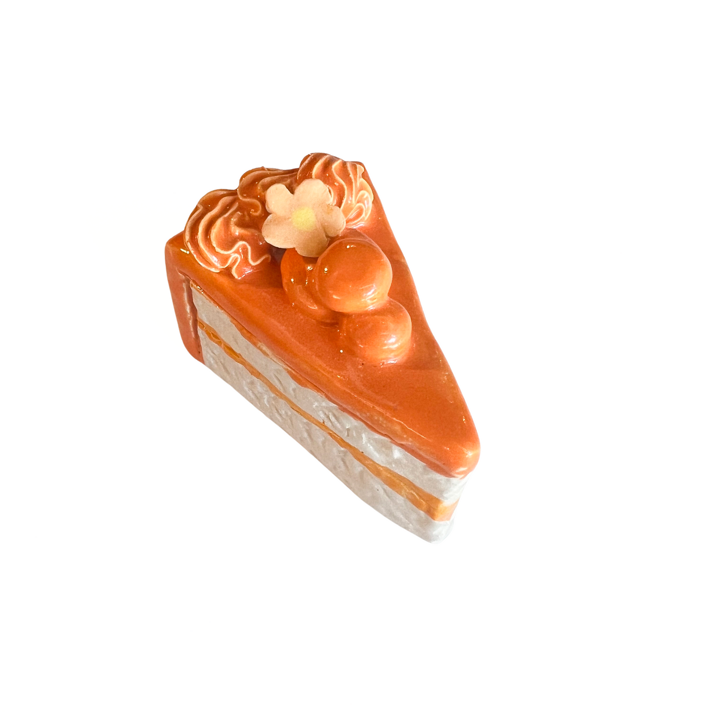 Orange Cake Slice With Flower I