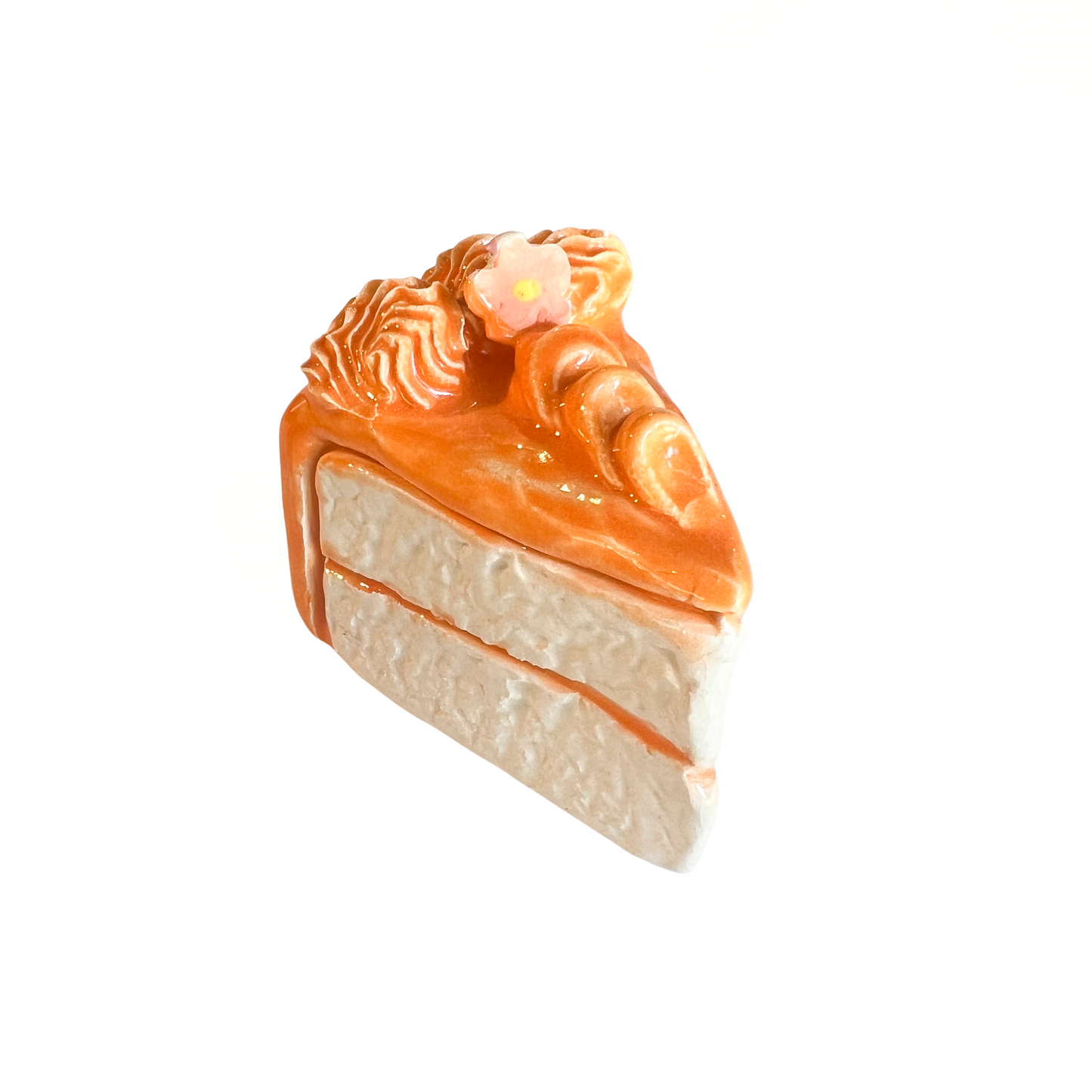 Orange Cake Slice With Flower II