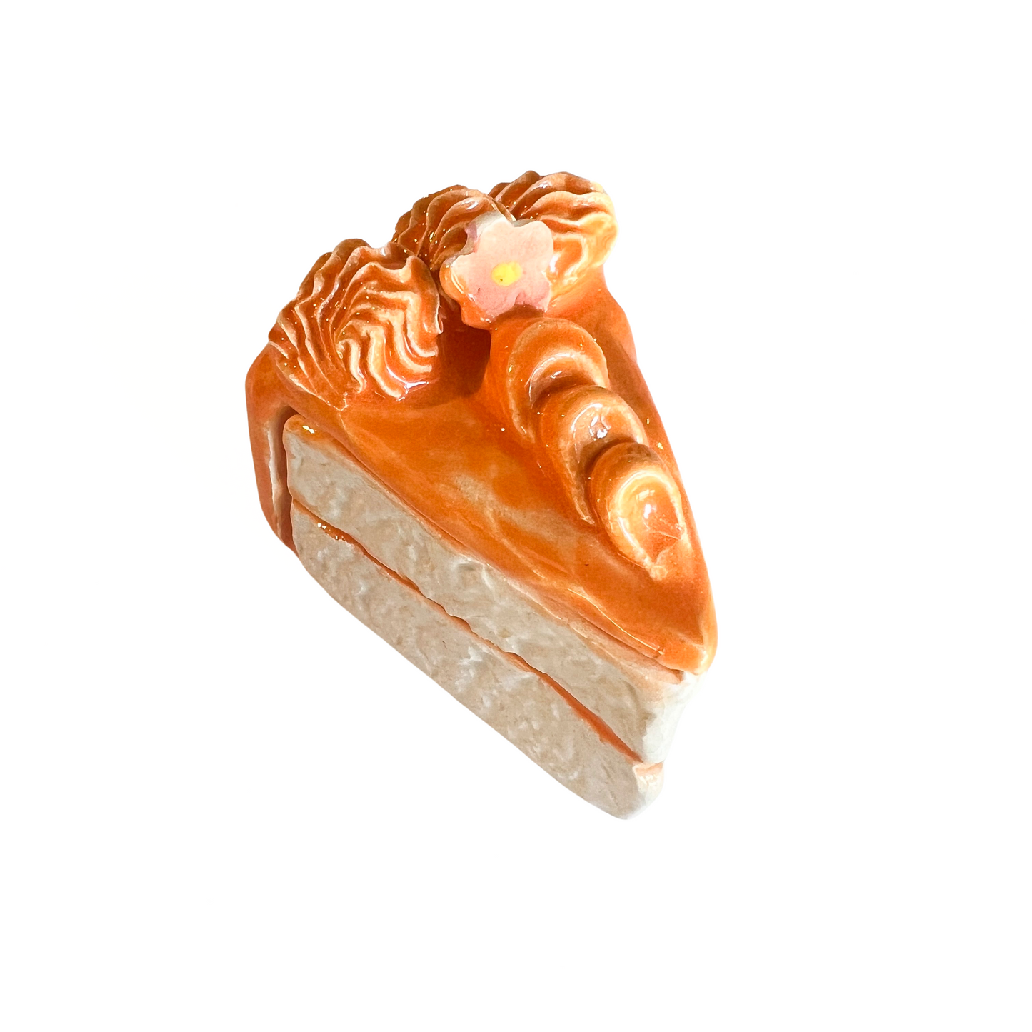 Orange Cake Slice With Flower II