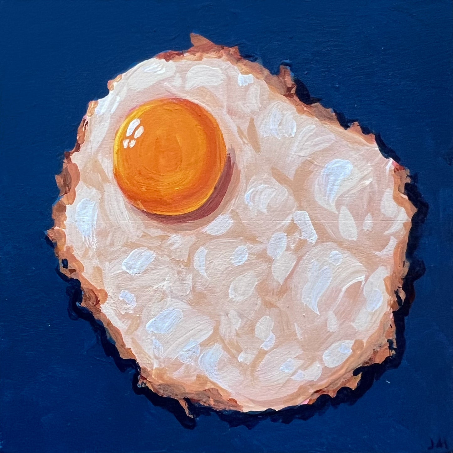 Fried Egg On Blue