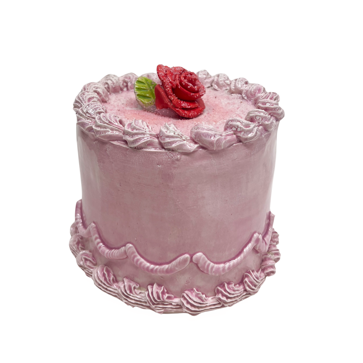 Pink Cake With Red Rose 9