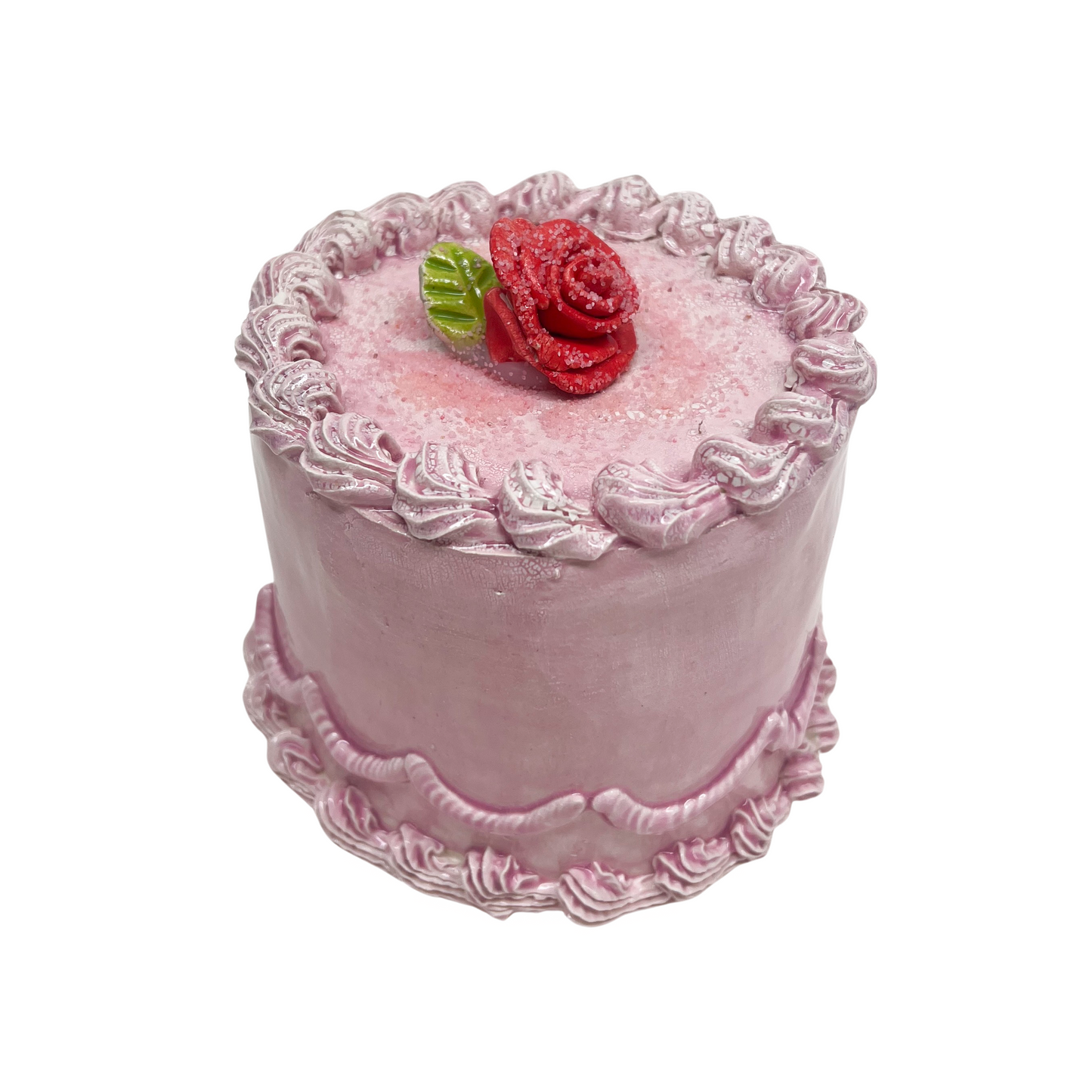 Pink Cake With Red Rose 9