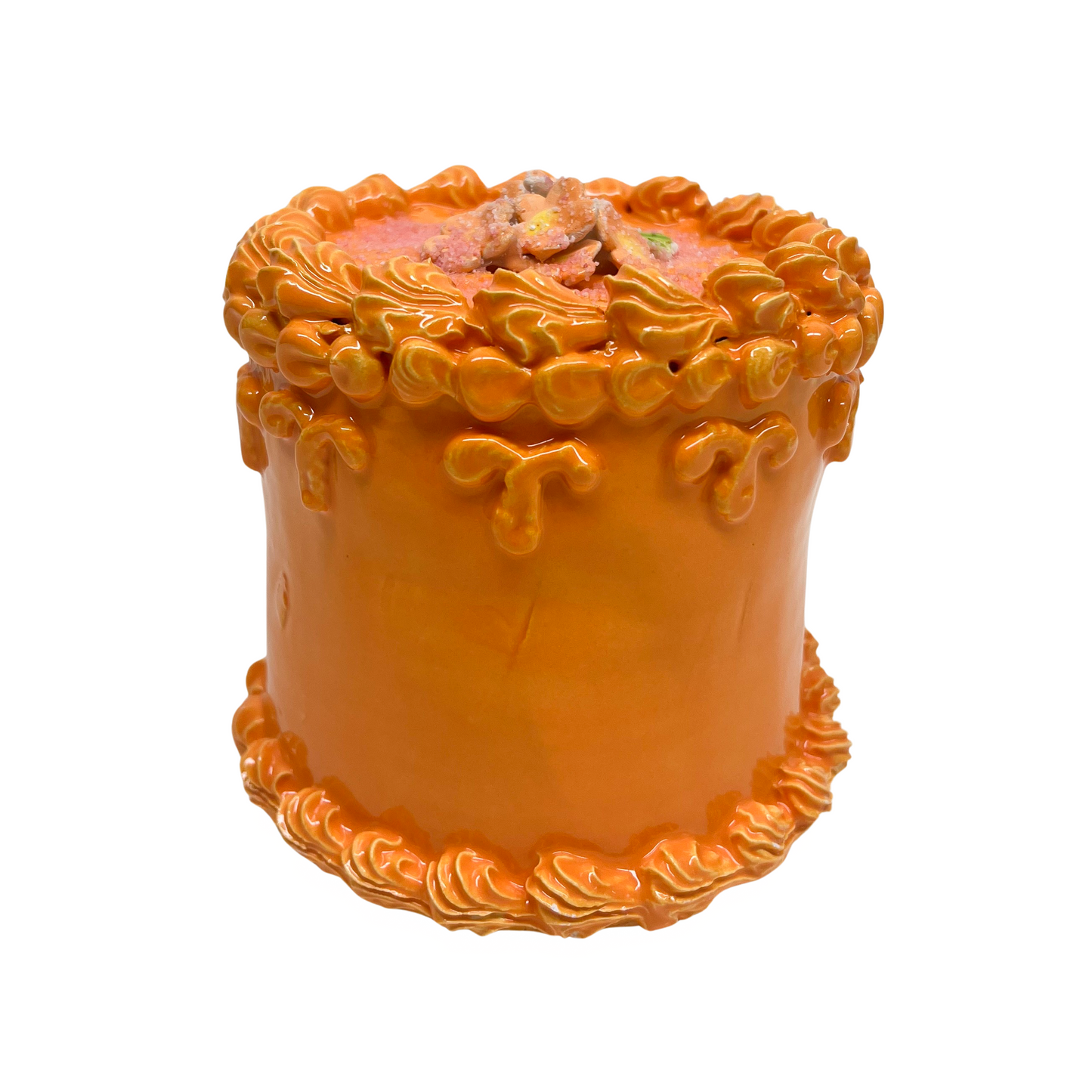 Orange Cake With Sugared Flowers 7