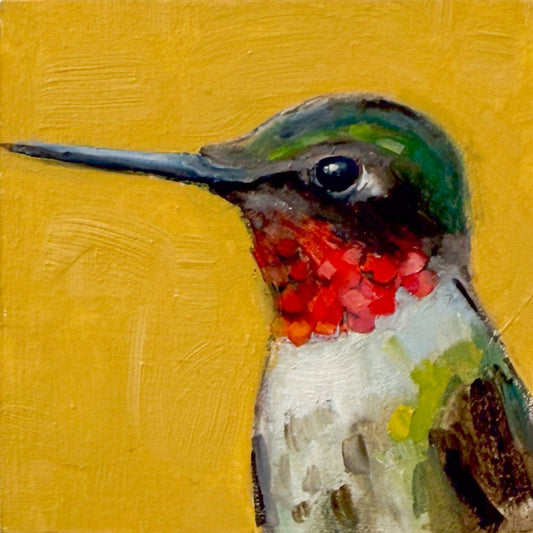 Hummingbird on Yellow