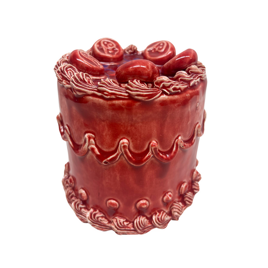 Red Cake With Medallions 31