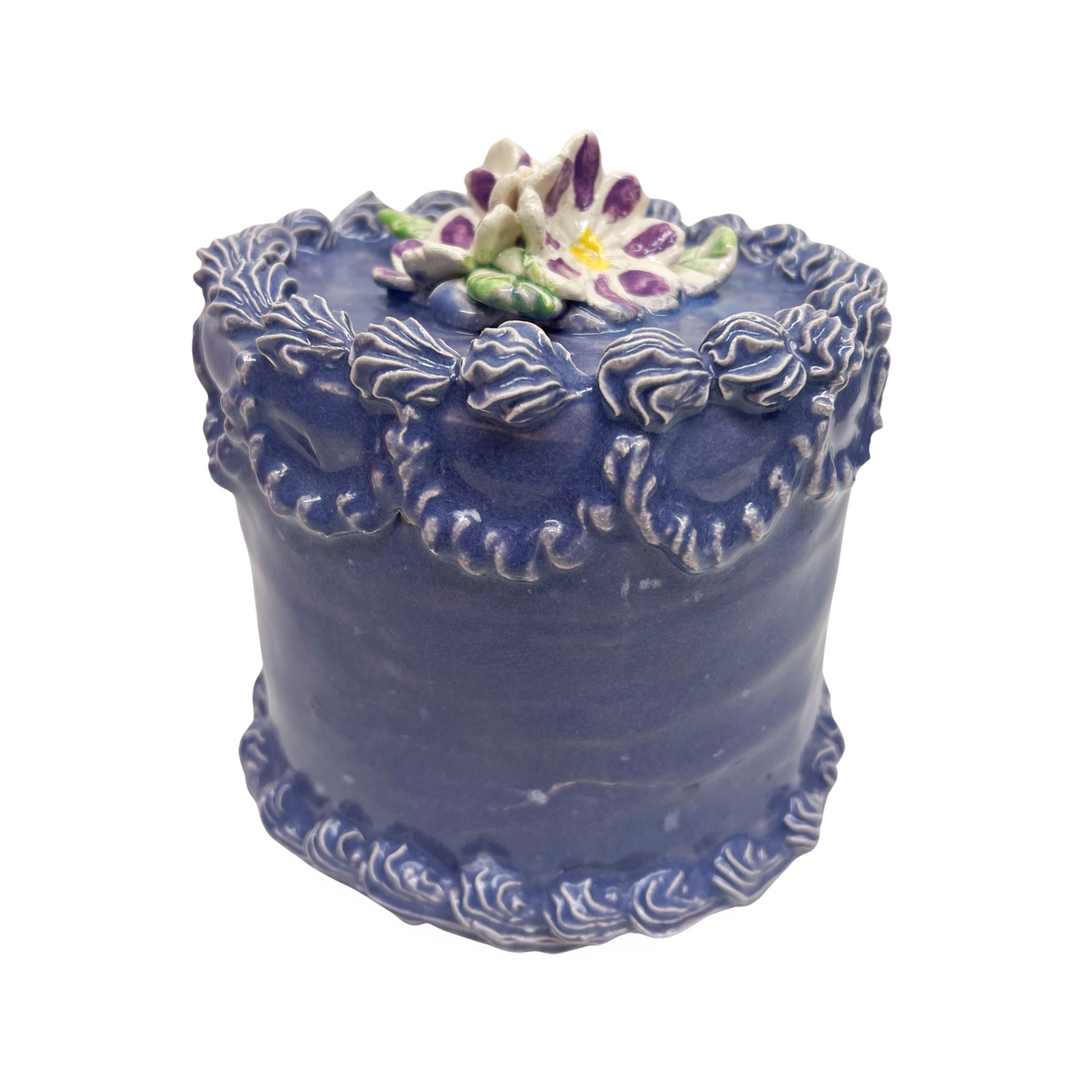 Purple Cake With Purple And White Flowers 32