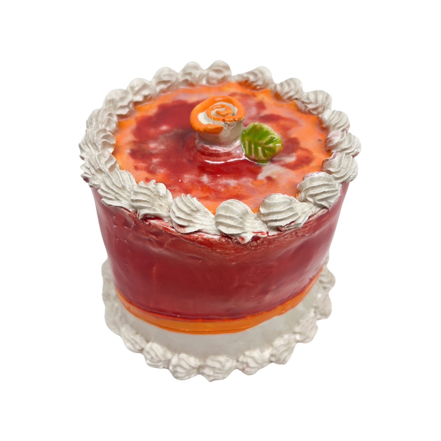 Red And Orange Cake With Flower 29