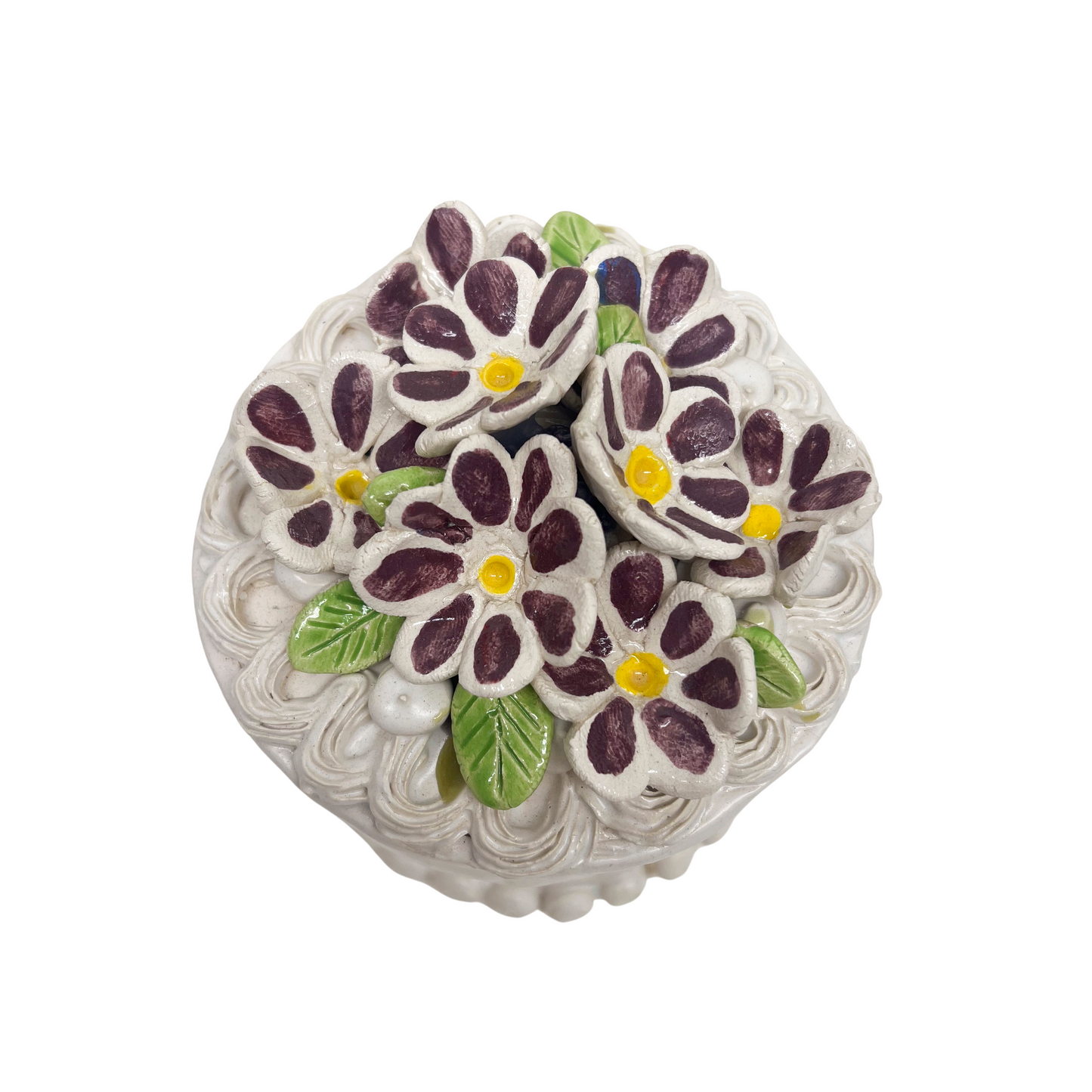 White Cake With Purple Flowers 27