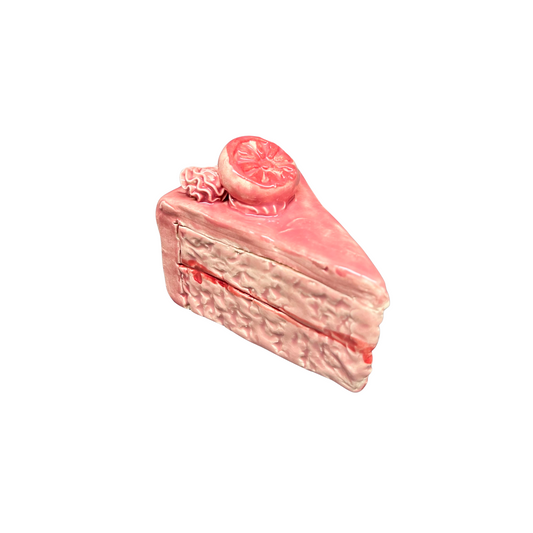 Pink Cake Slice With Medallion