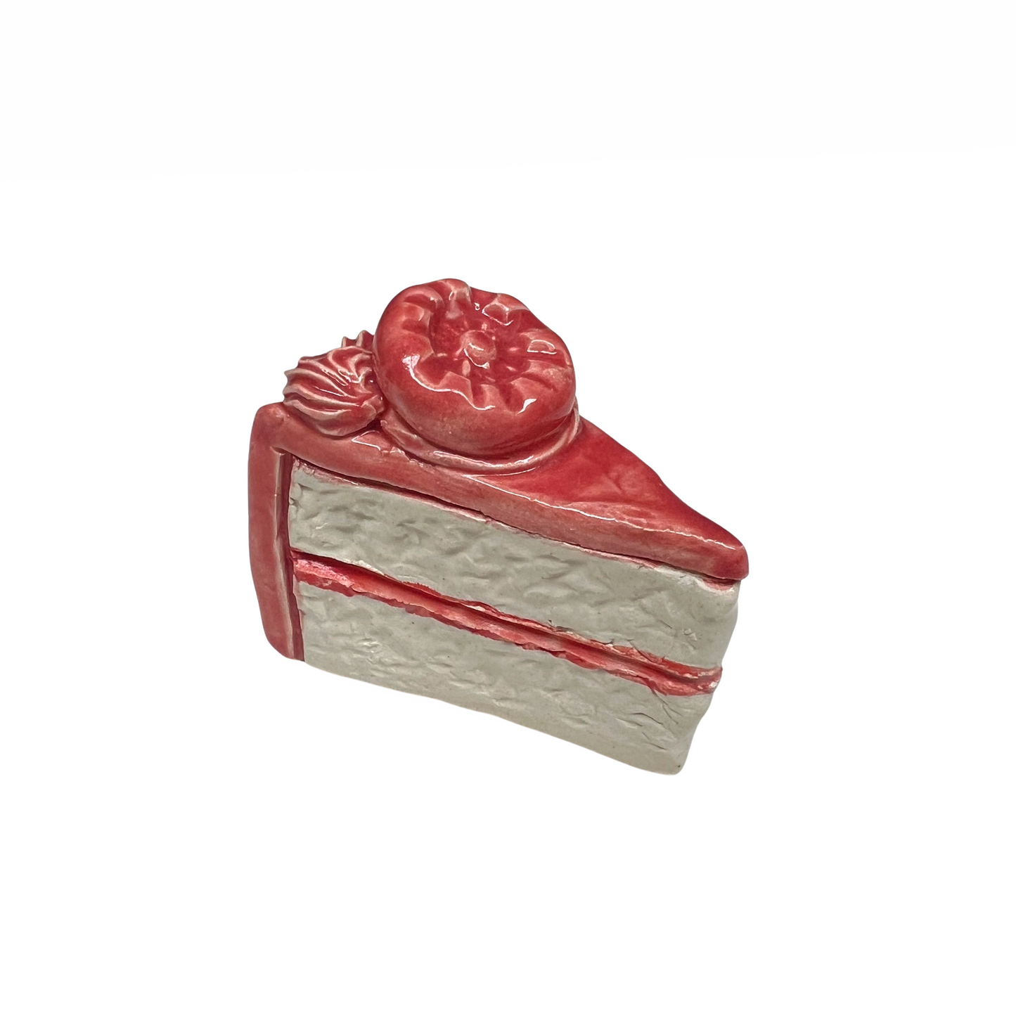 Raspberry Cake Slice With Medallion