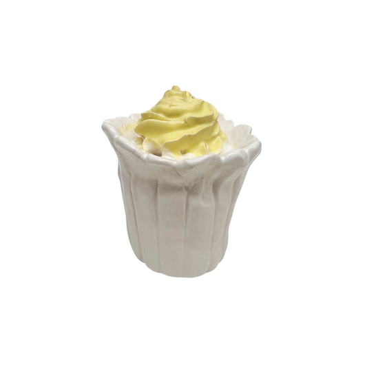 White Cupcake With Light Yellow Frosting