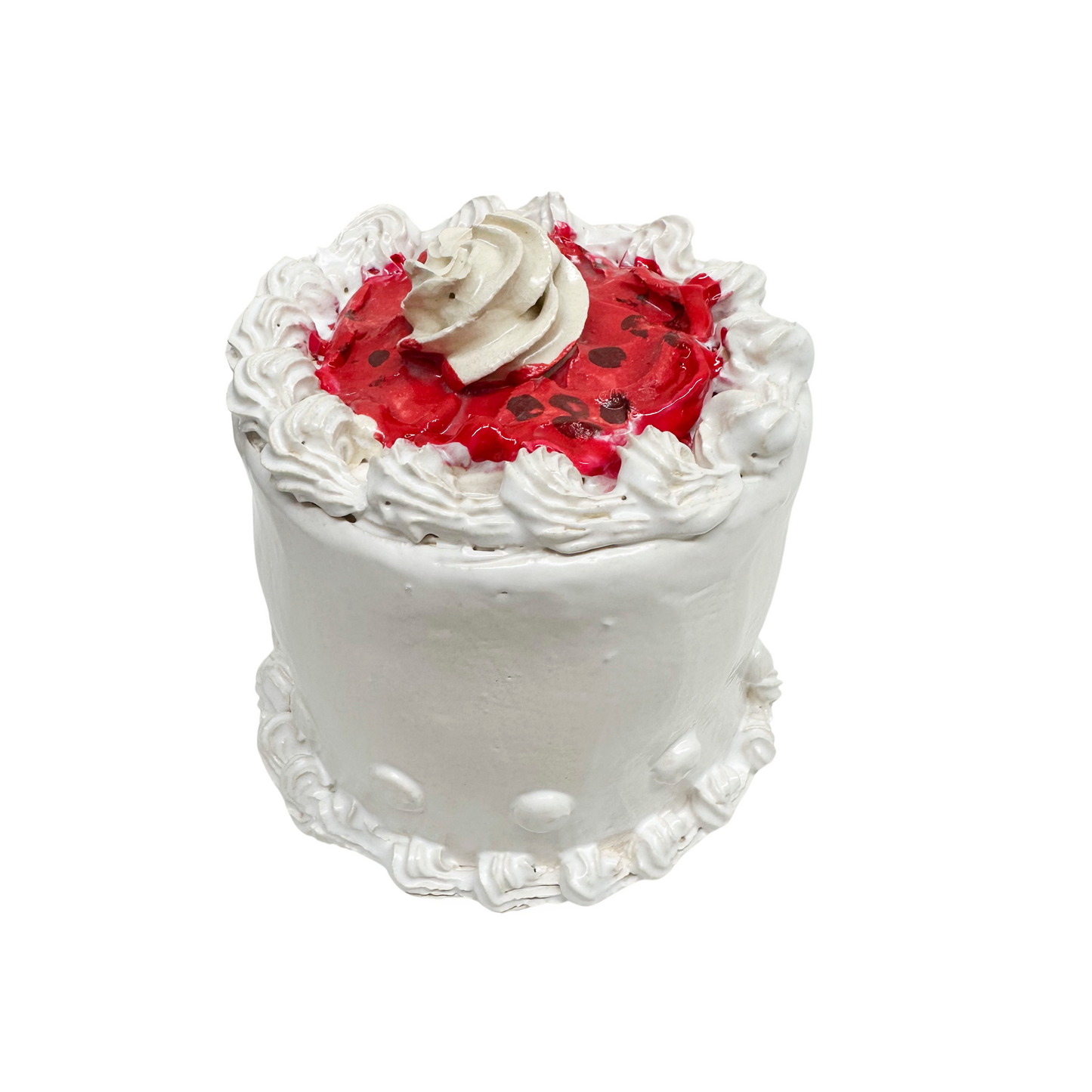 White Petite Cake With Raspberry Topping