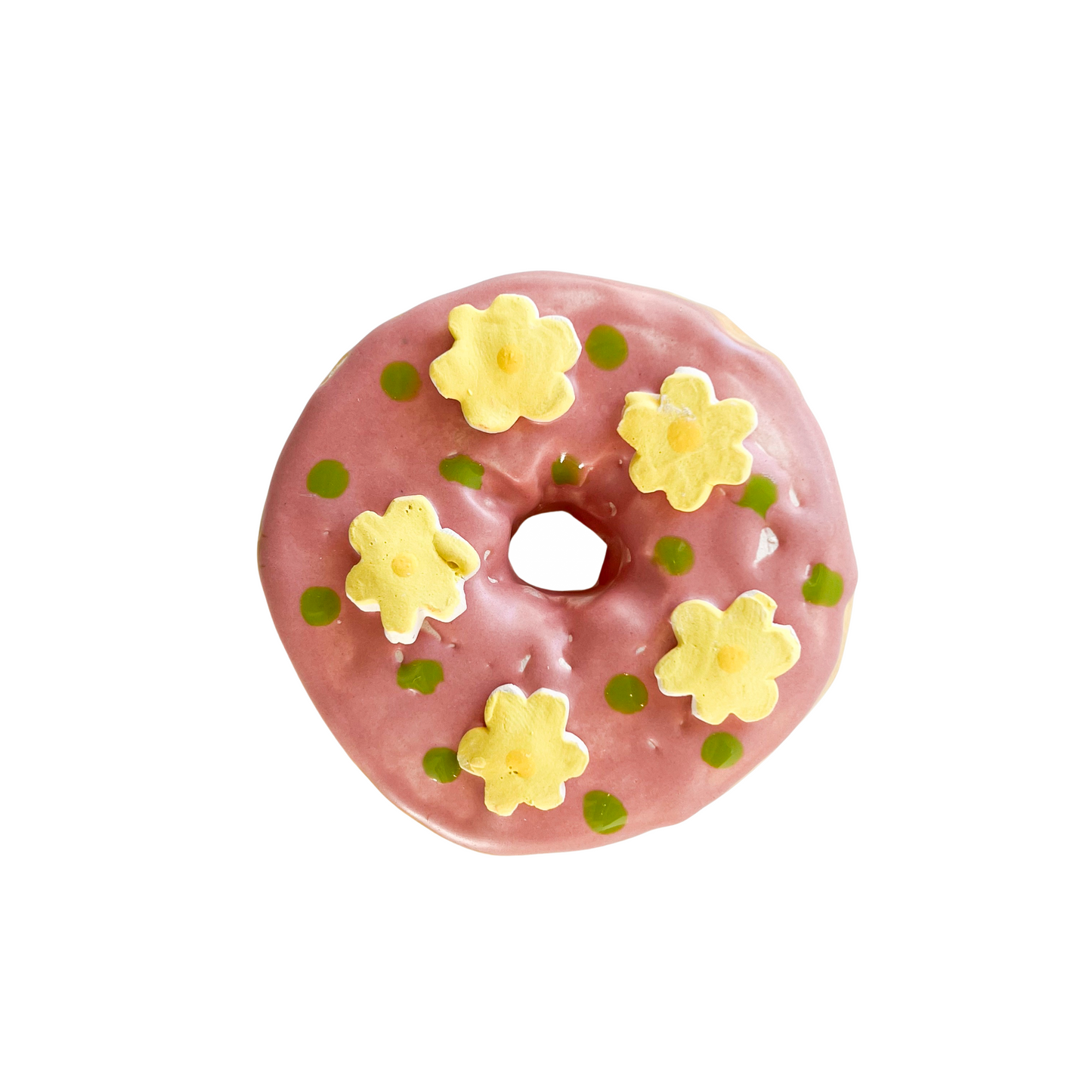 Pink Donut With Yellow Flower Candies