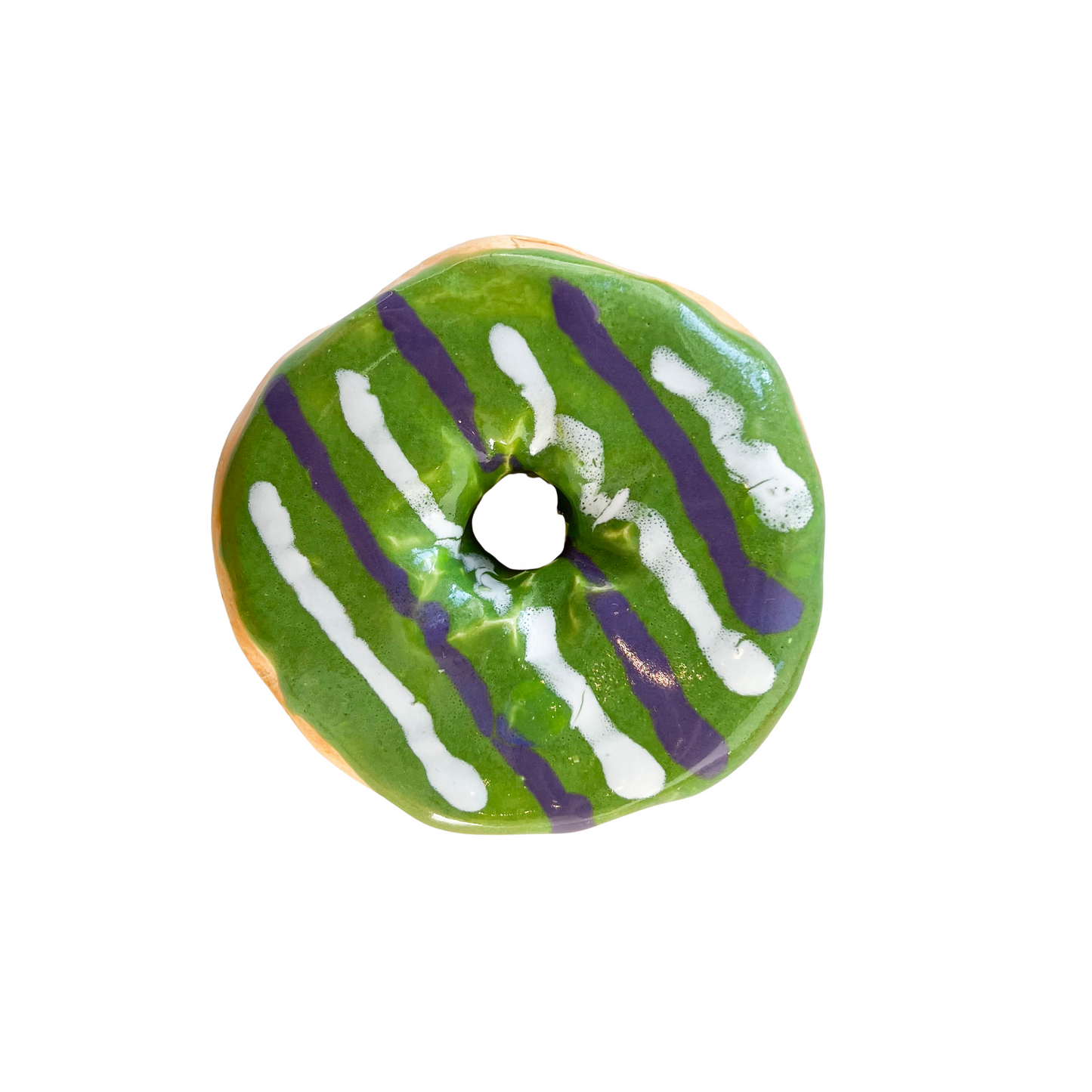 Green Donut With Multi Drizzle