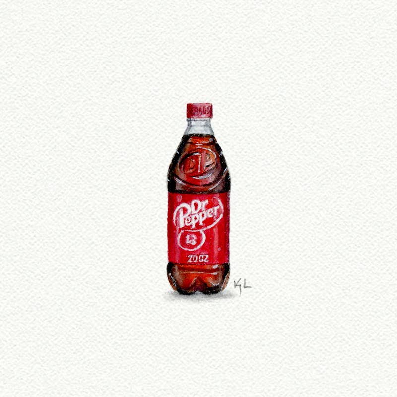 Dr. Pepper Miniature Watercolor Print